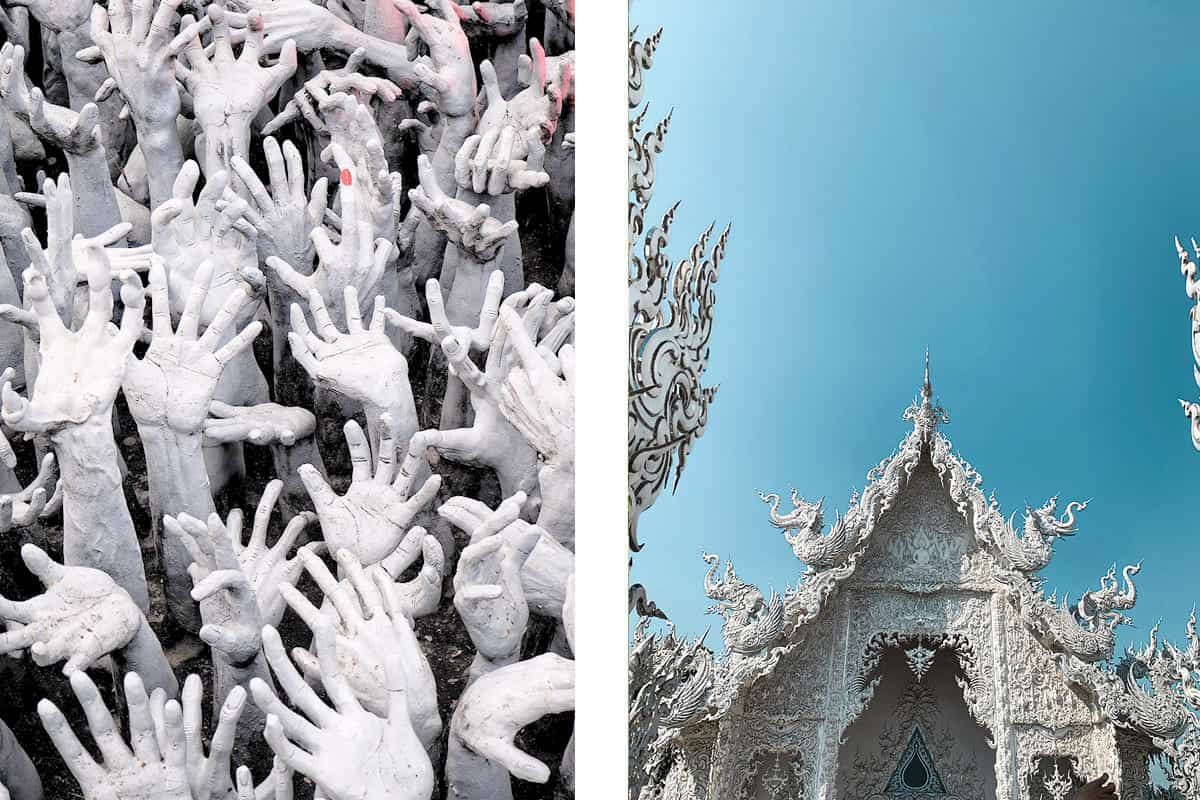 the details in the white temple