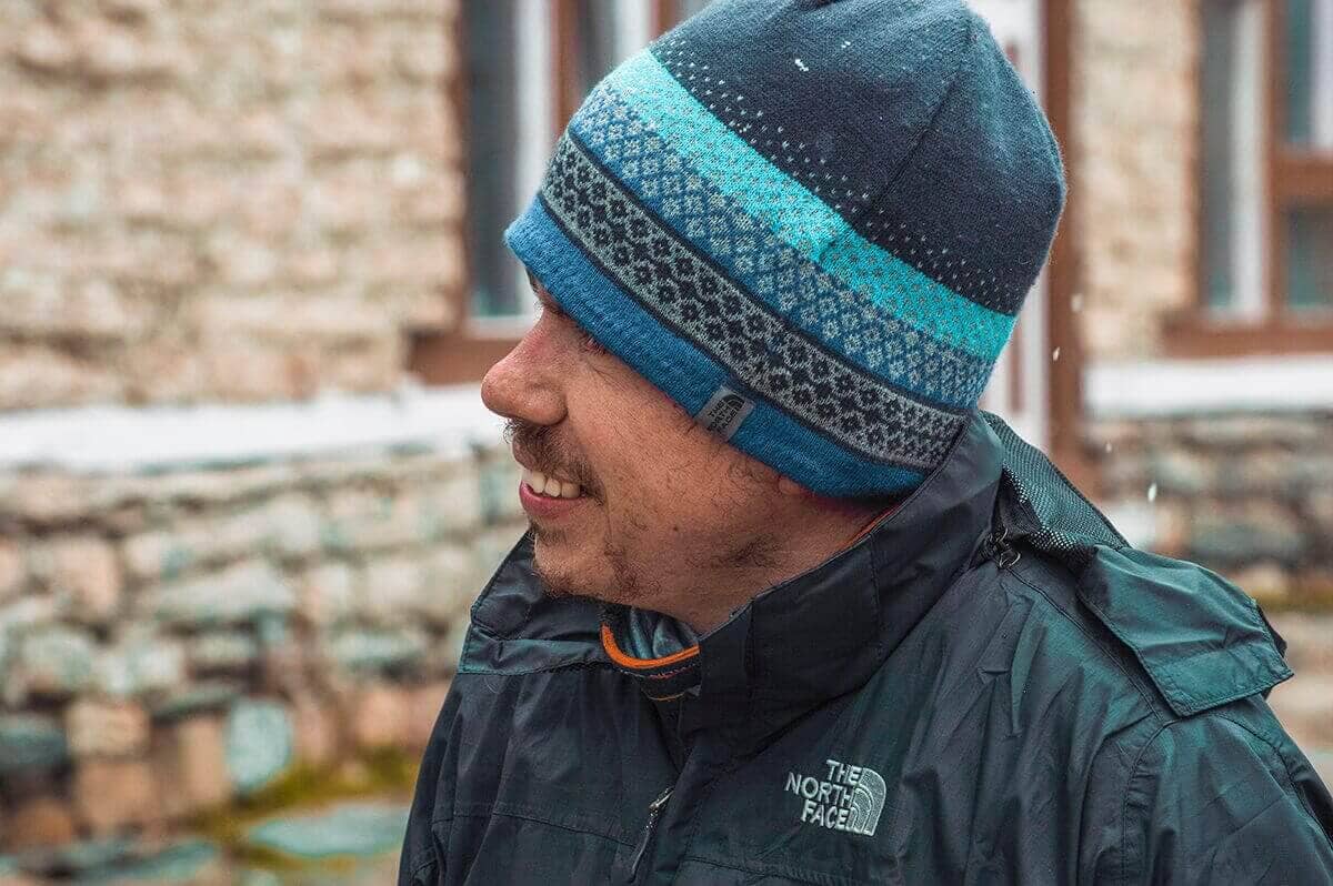 james in snow yak kharka to thorong phedi base camp on the annapurna circuit