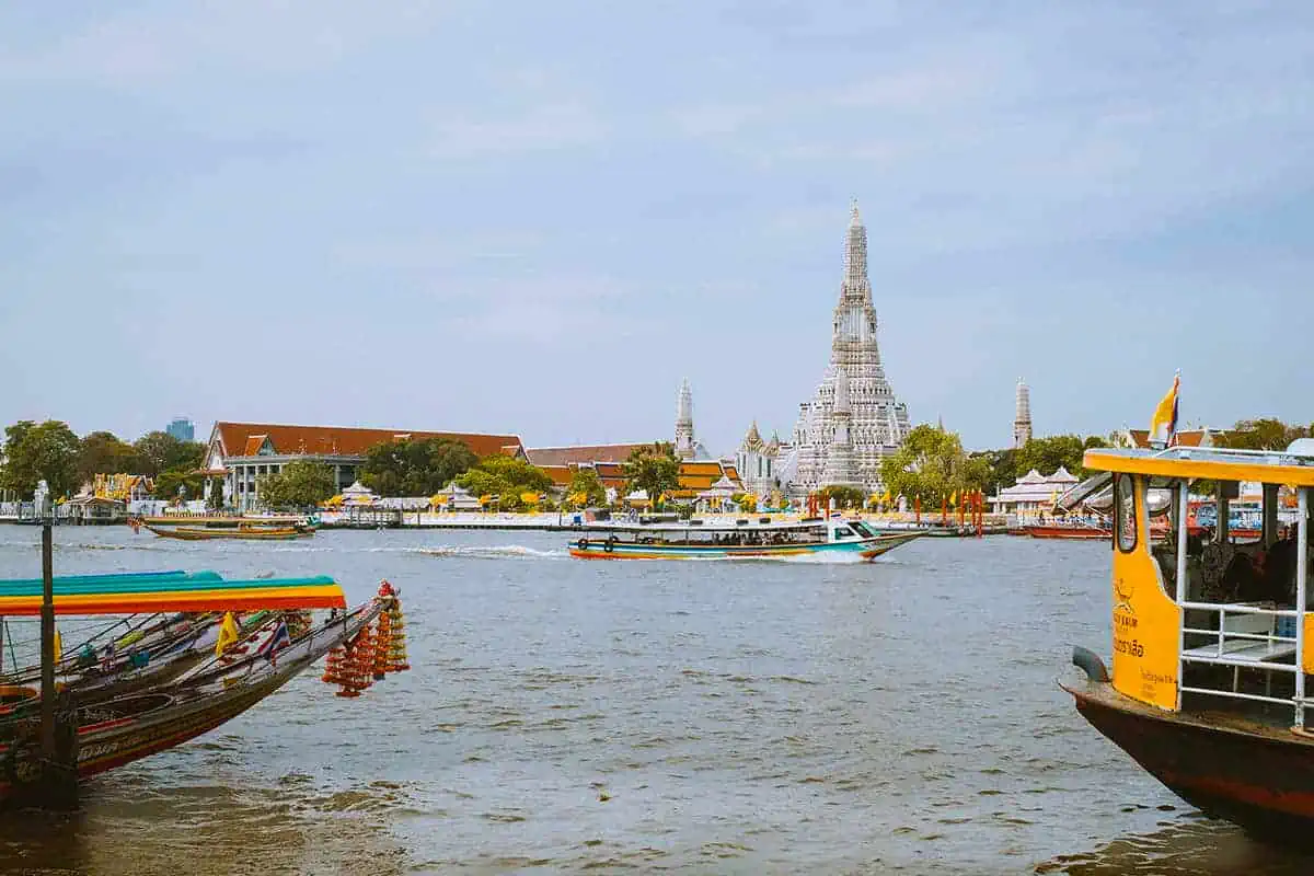 wat arun from over the water with 2 days in bangkok