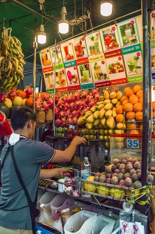 a smoothie stall in bangkok