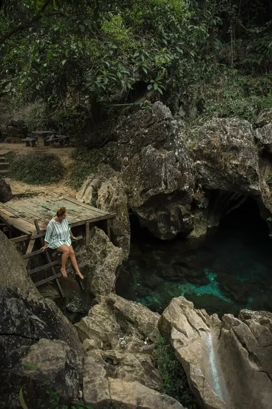 blue lagoon in vang vieng 2 weeks in laos itinerary