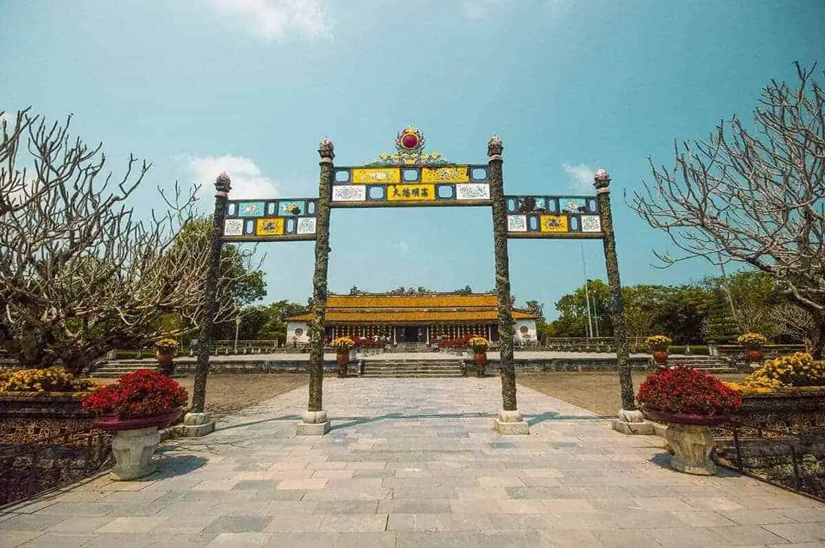 Ornate archway leading to the Imperial City in Hue