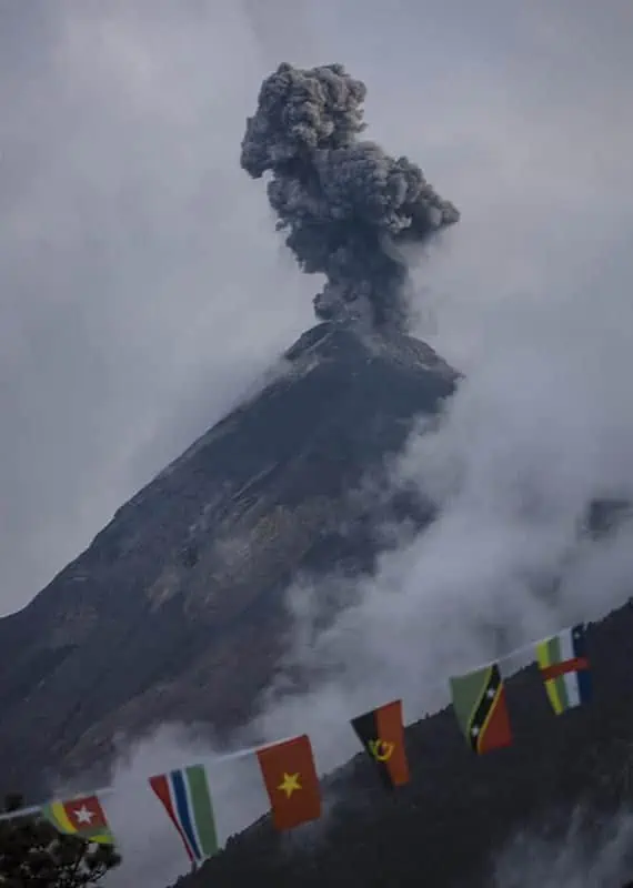 watching the numerous eruptions of volcan fuego in the evenings