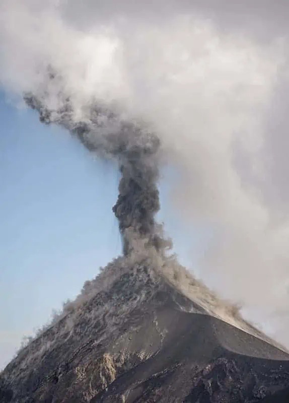 watching the afternoon eruptions of fuego from our base camp on acetenango