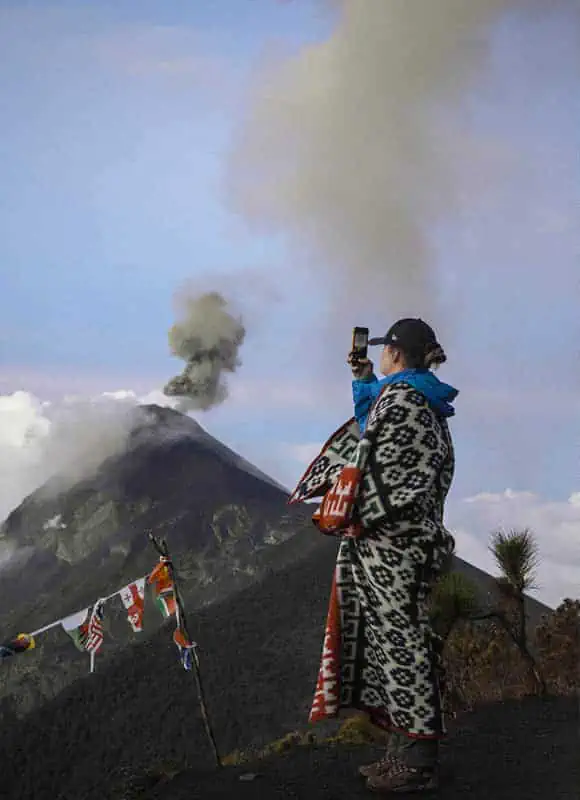 getting that perfect feugo volcano photo while keeping warm