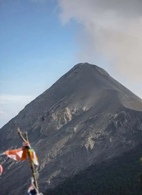 a peaceful moment on volcan fuego from base camp on the acatenango volcano hike