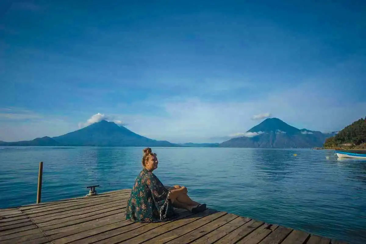 enjoying the views after having traveled from antigua to lake atitlan