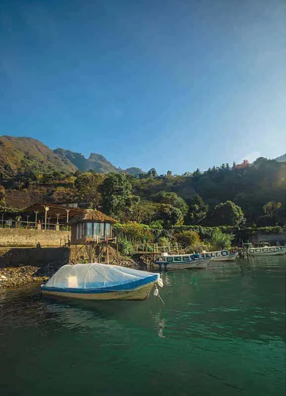 boats outside of free cerveza hostel in santa cruz