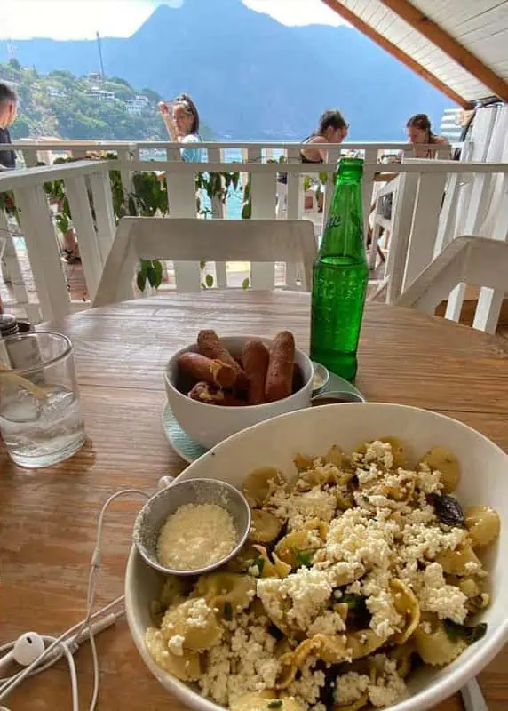 enjoying lunch in san pedro la laguna