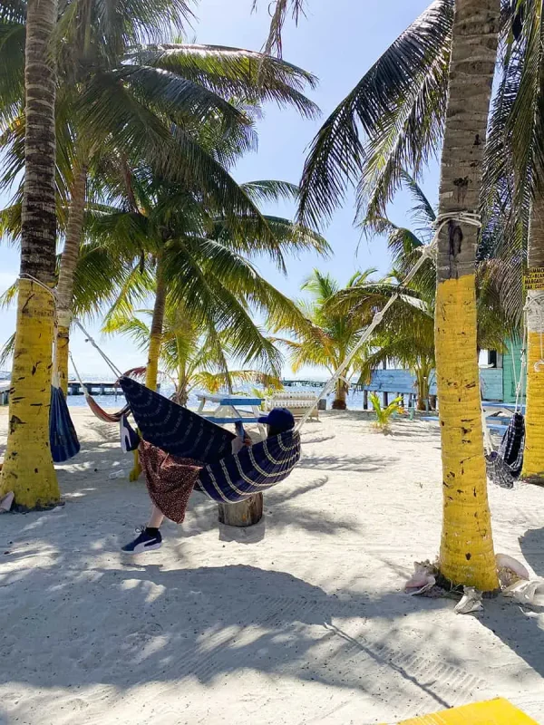 hanging out on a hammock in caye caulker
