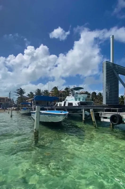 arriving in san pedro on the ferry from belize city