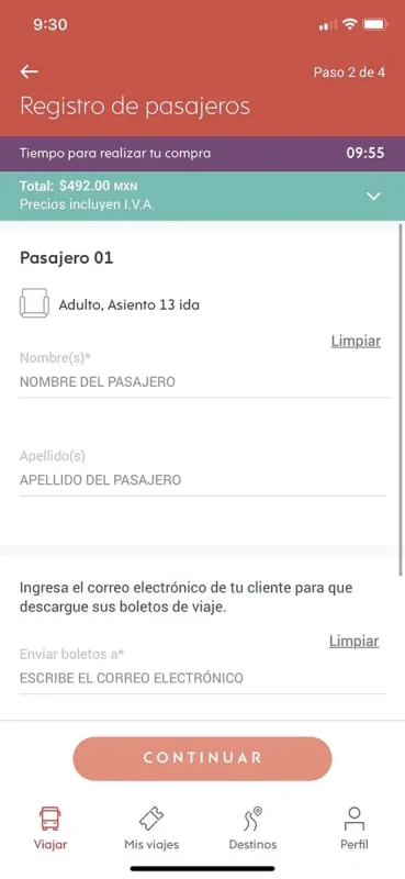 details required to book the ado bus