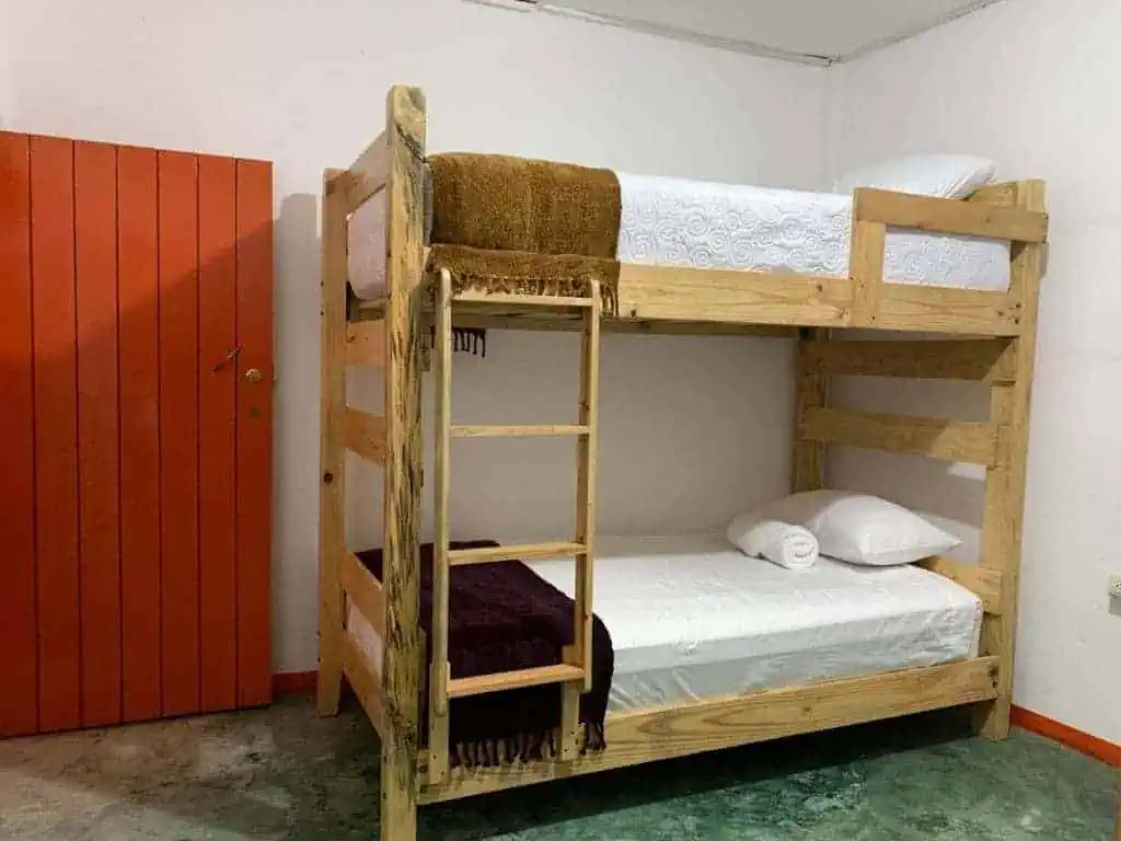 sturdy bunk beds at chirris hostel in lake atitlan