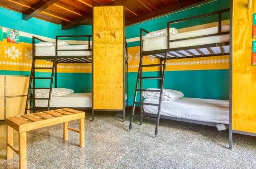 the female dorm room at selina hostel in lake atitlan