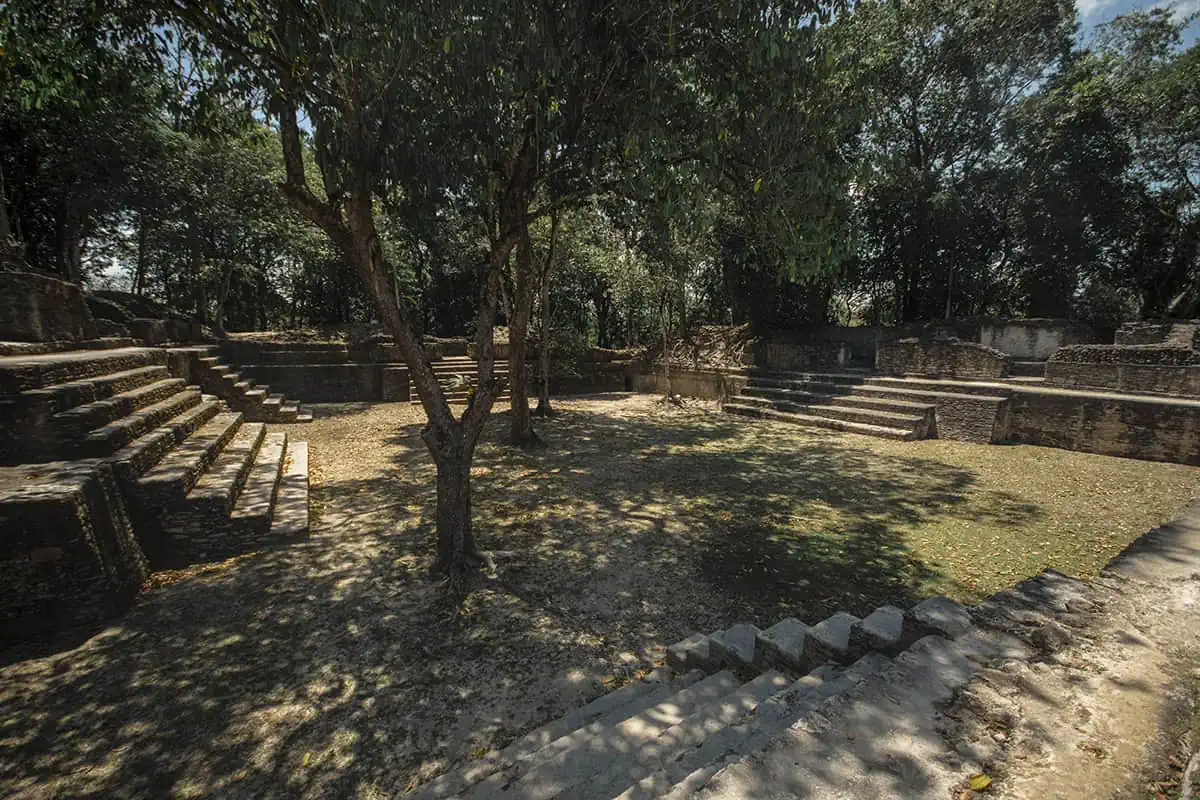 Cahal Pech Mayan Ruins In San Ignacio: A Hidden Gem Away from the Crowds 19 one of the courtyards surrounded by stairs at cahal pech