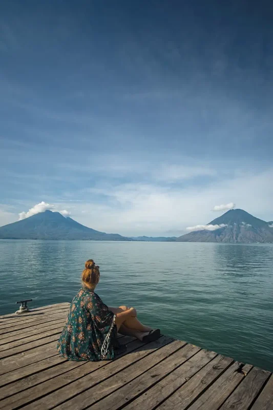 tasha amy looking out wishing I knew the answer to can you swim in lake atitlan