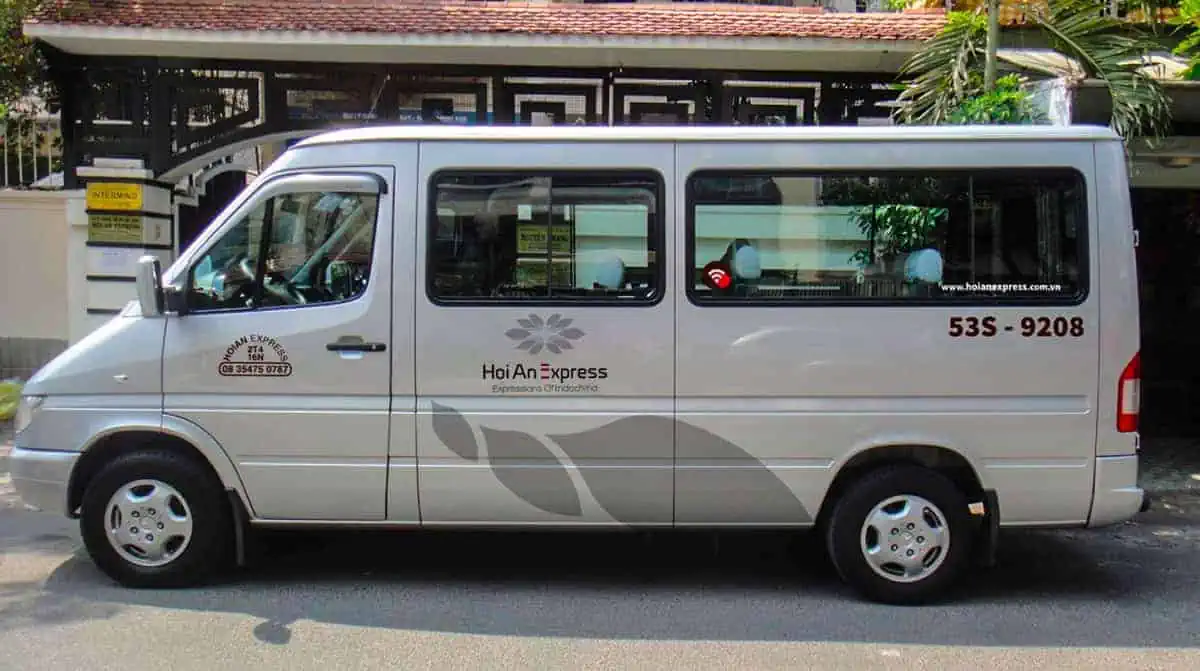 taking the hoi an express van from da nang