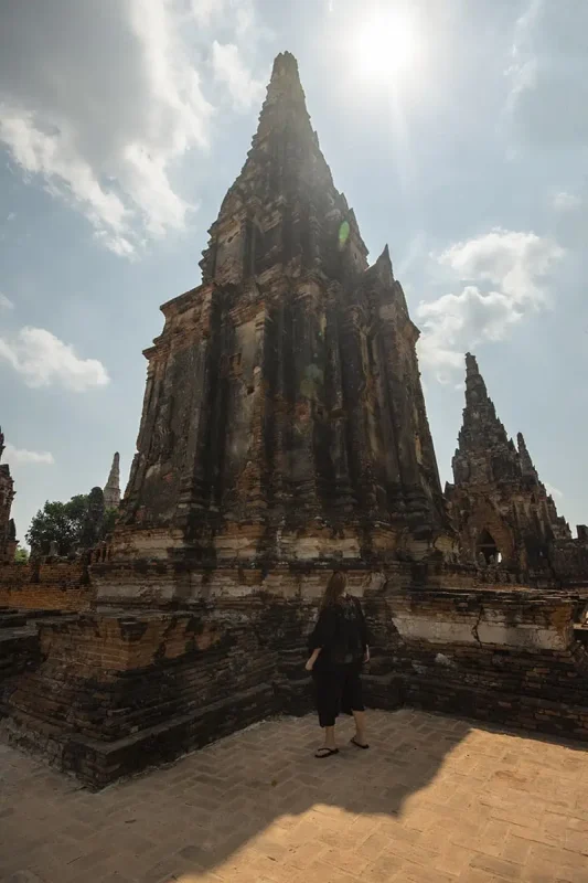 admiring the grandeur of Wat Chai Watthanaram