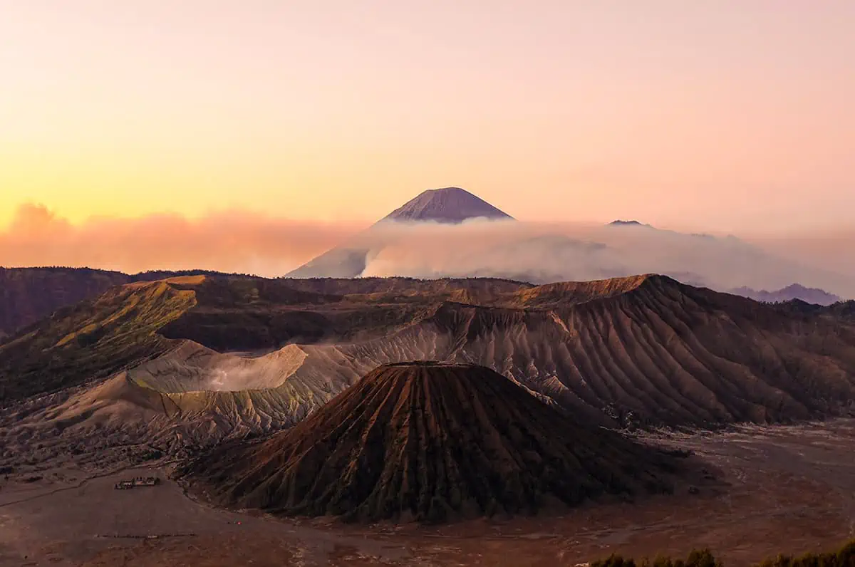 Sunrise at bromo mountain in indonesia.