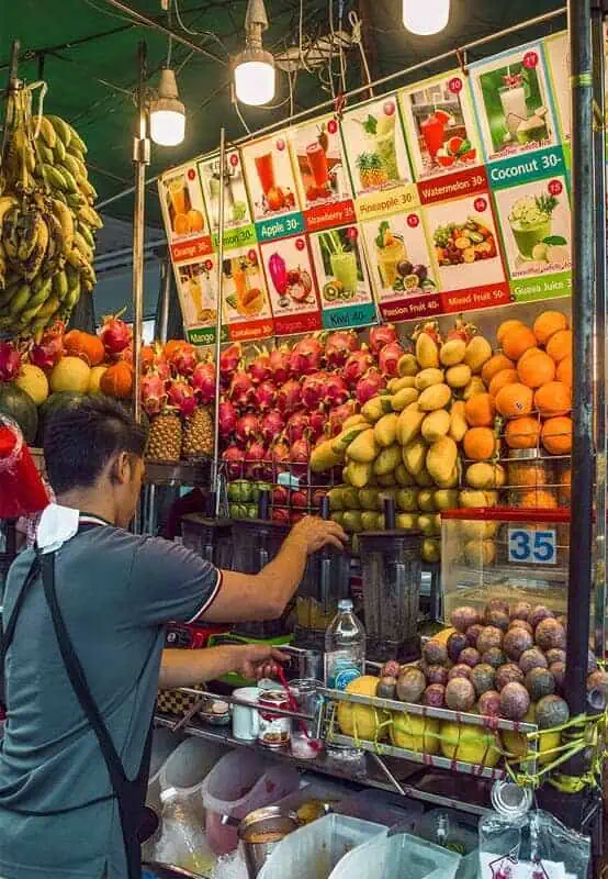 a smoothie stall in bangkok