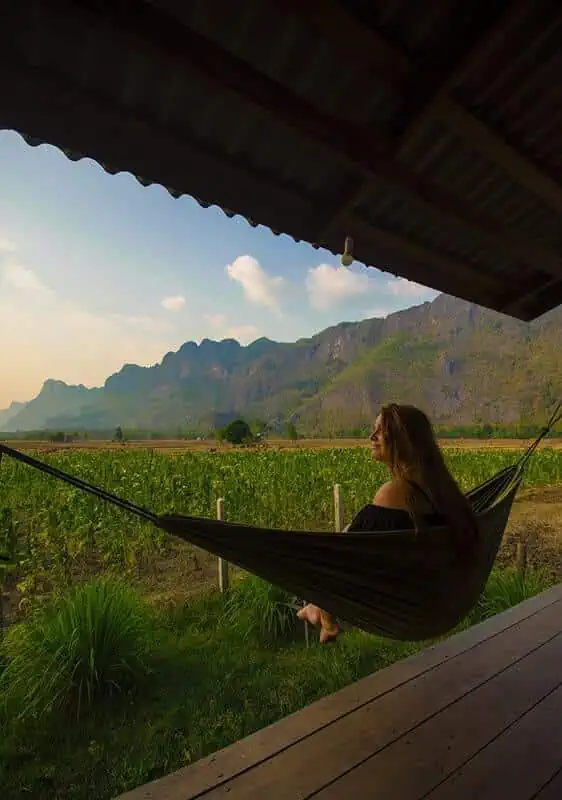 relaxing at thong dam bungalows where to stay in kong lor