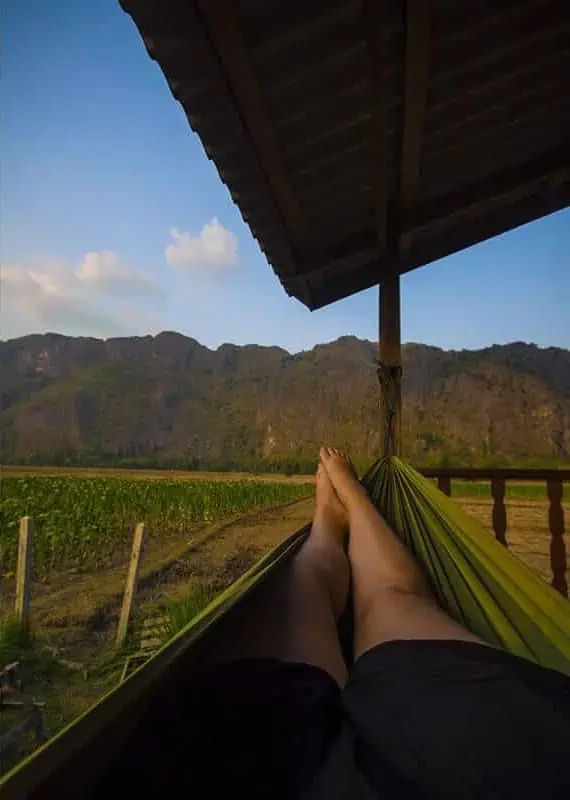 incredible views from my hammock at tham kong lo