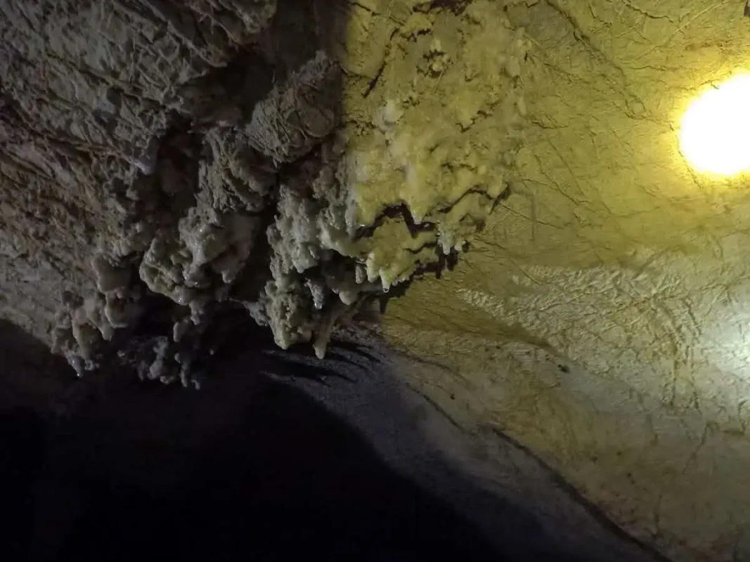 stalagmites inside kong lor cave