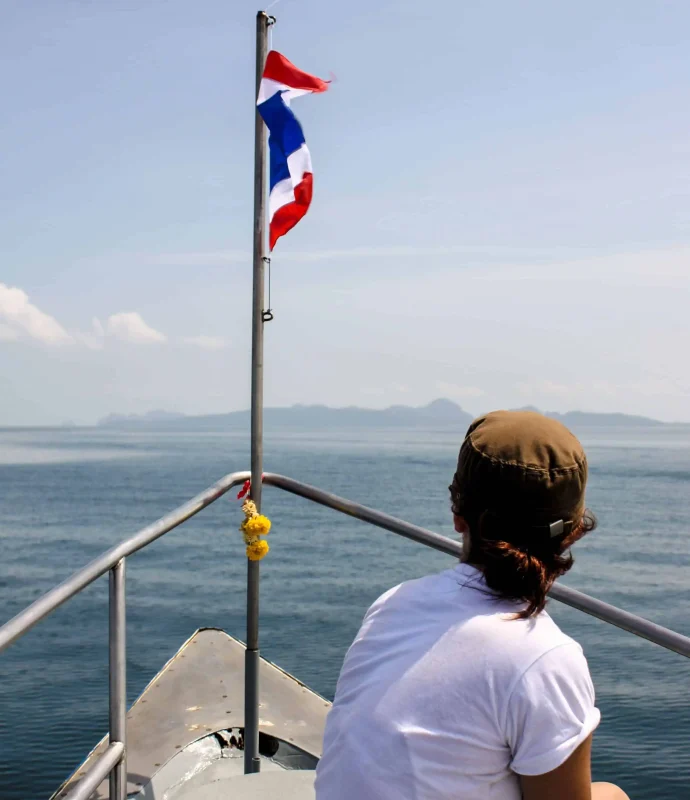 taking the ferry boat from krabi to koh phi phi