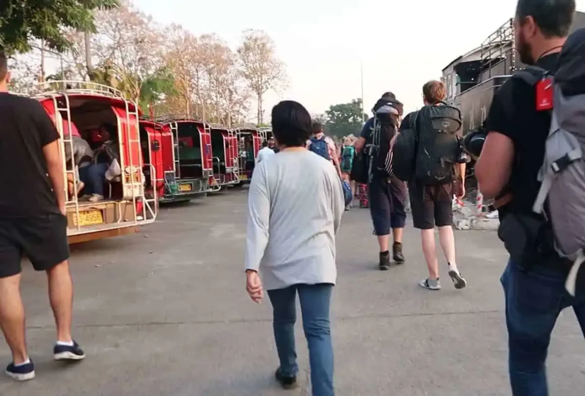 Arrival at Chiang Mai Train Station, capturing the end of the overnight journey from Bangkok.