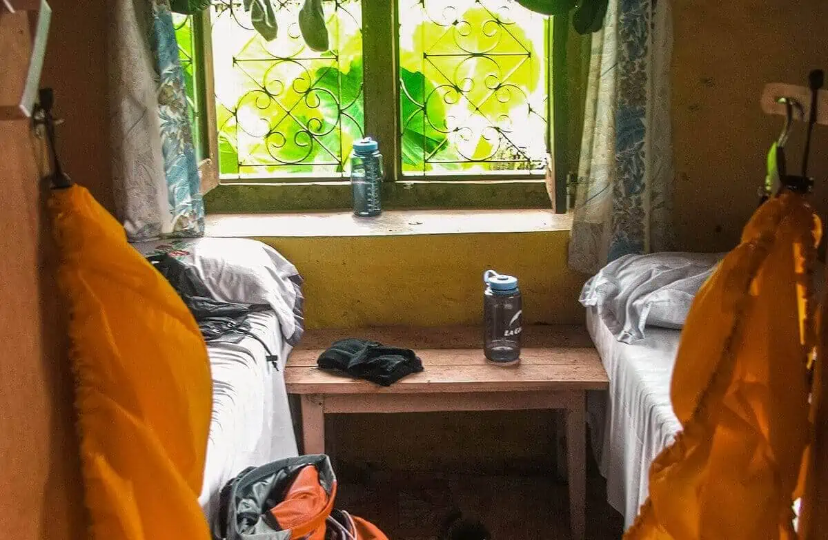 inside mountain view hotel in bahundanda