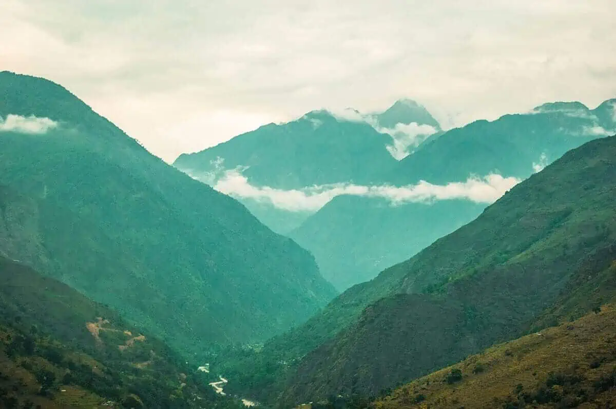 mountain views after a busy day traveling from pokhara to bahundanda