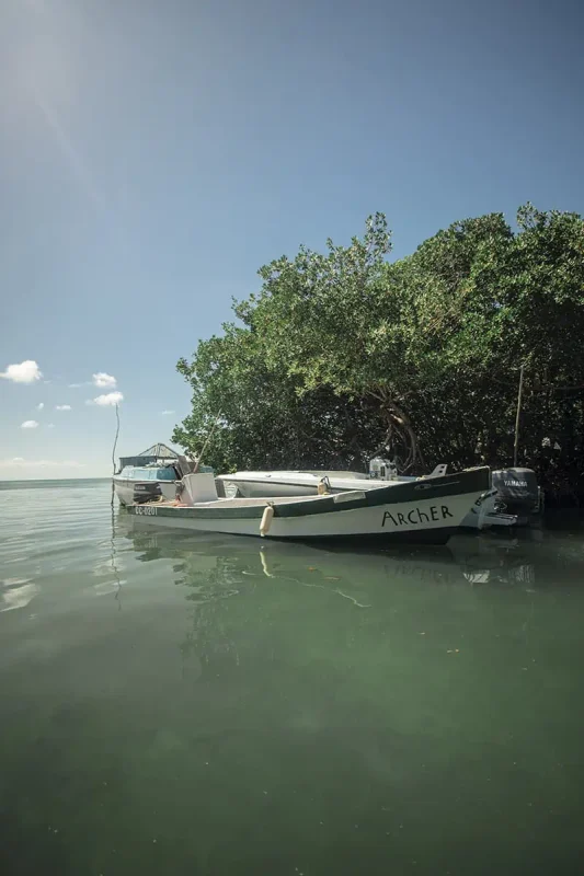 a local boat in caye caulker called archer