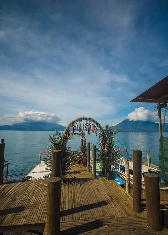 Panajachel To San Pedro & The Towns Between: How To Travel Around Lake Atitlan 27 a beautifully decorated pier as the arrival point from panajachel to santa cruz