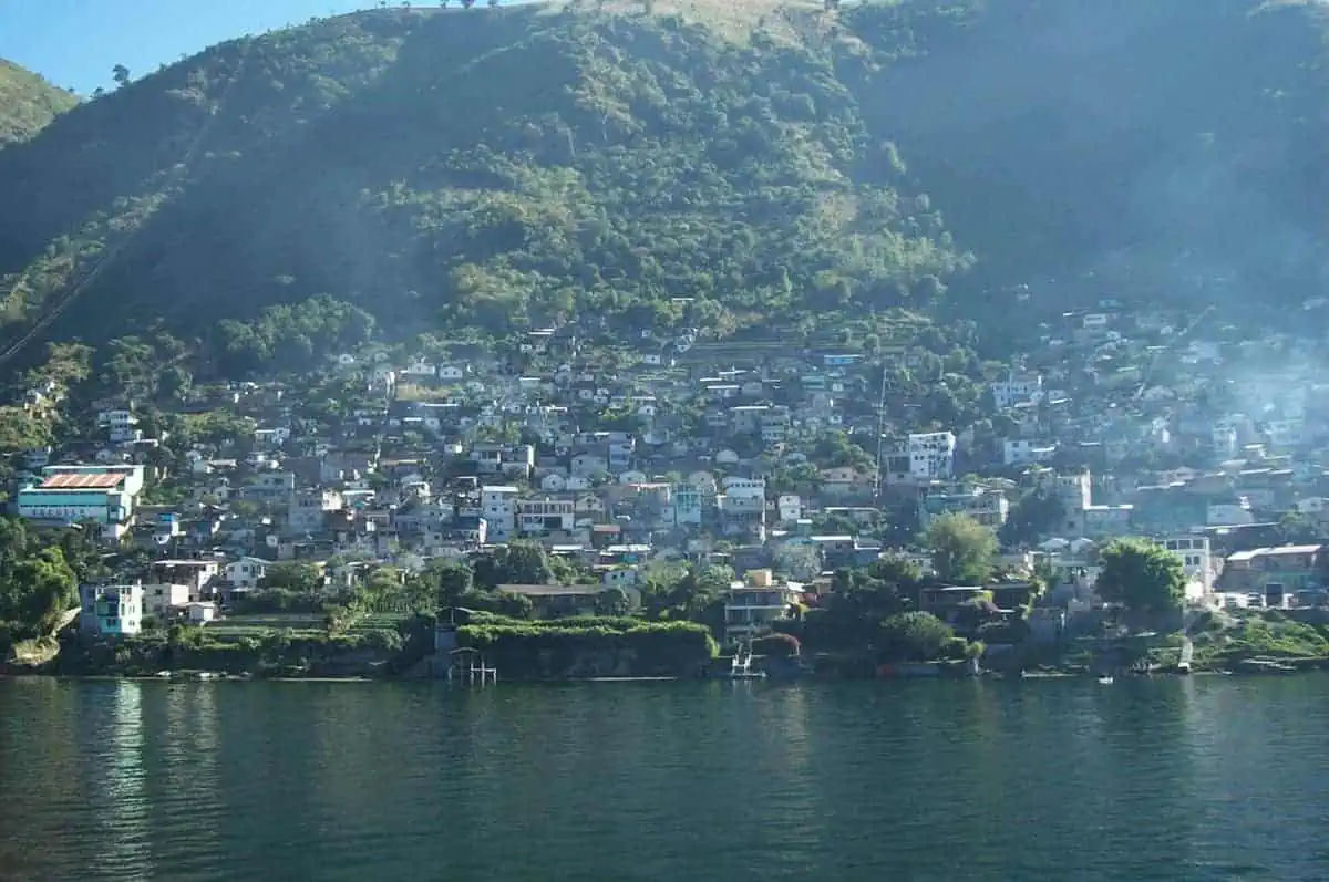 Panajachel To San Pedro & The Towns Between: How To Travel Around Lake Atitlan 33 taking a water taxi around lake atitlan and driving past san antonio palopo