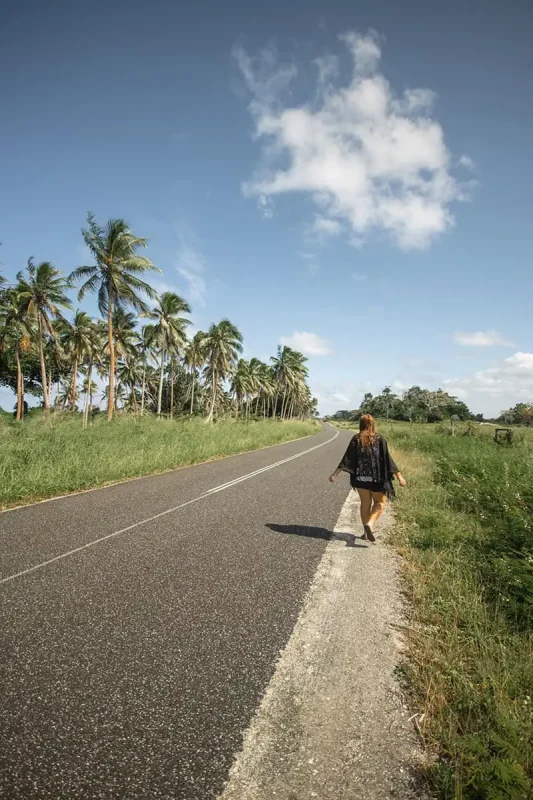 walking down one of the roads in port vilas countryside
