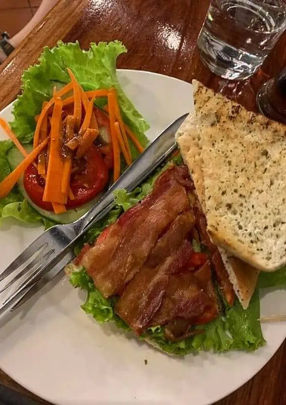 a delicious fresh sandwich from joma cafe in luang prabang